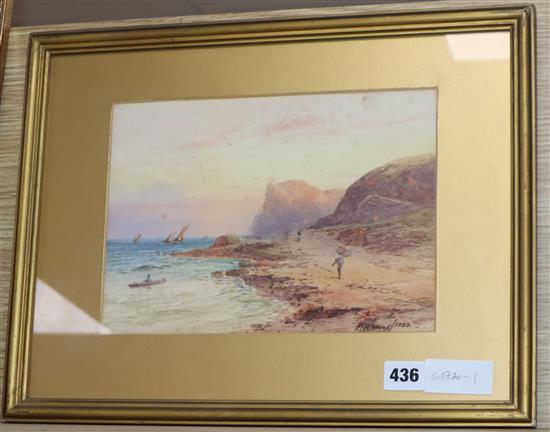 F. Ramos, watercolour, Coastal View 1903, 19 x 27cm.